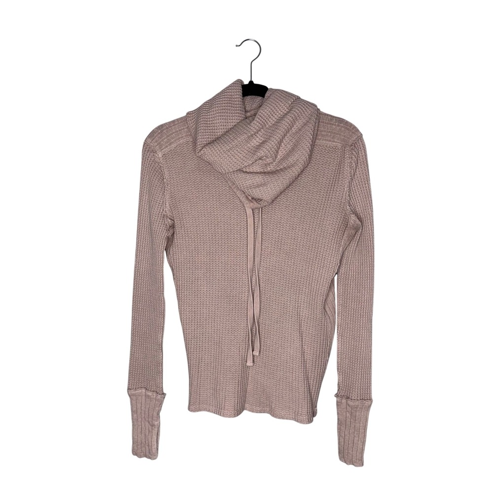 Free People We The Free Thermal Top Womens Medium Mauve Excellent Cowl Neck Knit
